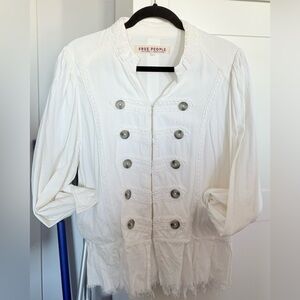 Gorgeous Cream Free People Military Style Jacket